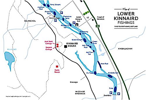 Kinnard estate River Tay salmon fishing map