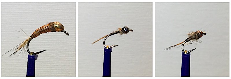 A team of nymphs for grayling fly fishing