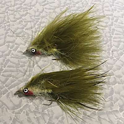 Olive Poodle fly fishing with streamers