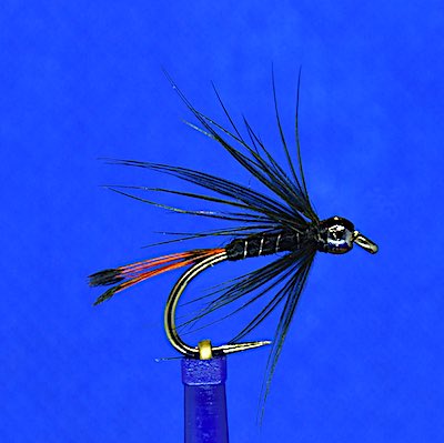 6 Pack Choice of Sizes TroutfliesUK Black Hopper Trout Flies Black HACKLED For Fly Fishing