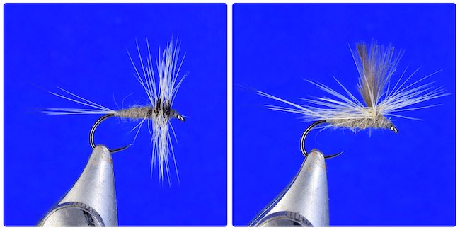 BARBLESS Dry flies Trout Flies,Fishing Flies 6 x Grey Duster Fly Size Choice 