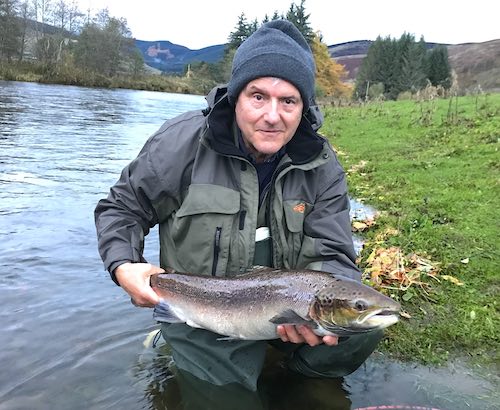 Buddy salmon caught fishing on the river tweed Glenormiston beat