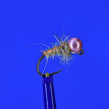 Copper back Hares Ear Jig nymph - 3mm pink TB S16 45