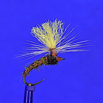 Olive Hares Ear Klinkhammer fly - yellow post