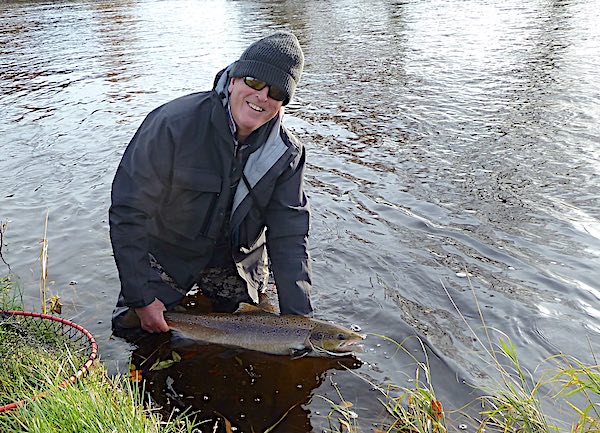 Fly fishing for salmon in Autumn